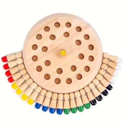 Jogo de memória de cores em madeira Montessori