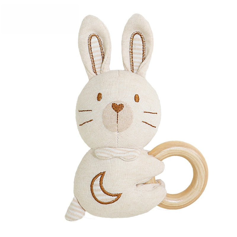 Organic Cotton Animal Teether Ring | Soft Baby Hand Rattle