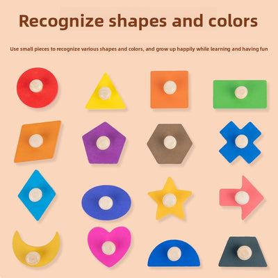 Premium Montessori magnetyczna tablica kształtów | Drewniane puzzle edukacyjne