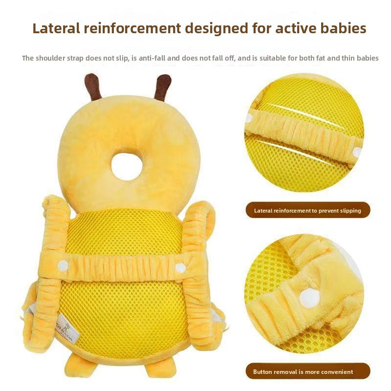 Baby-Bienen-Kopfschutz-Rucksack | Weiches, atmungsaktives Sicherheitspolster für Kleinkinder beim Laufen- & Krabbelnlernen