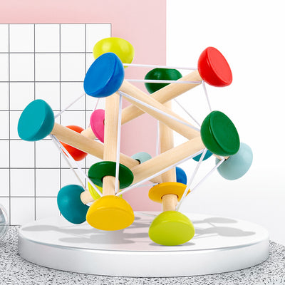Wooden Elastic Grip Trainer | Montessori Color Recognition Toy