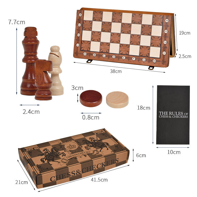 Premium opvouwbaar magnetisch houten schaakspel | Klassiek strategiespel