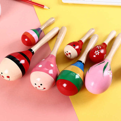 Roca e shaker Montessori em madeira para bebés | Instrumento de percussão de mão para o desenvolvimento sensorial e a brincadeira rítmica