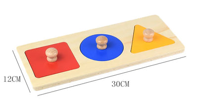 Premium Montessori Wooden Knob Puzzle | First Shapes & Colors