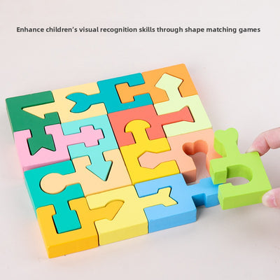 Fit & Form | Montessori-Steckpuzzle aus Holz mit ineinandergreifenden Formen