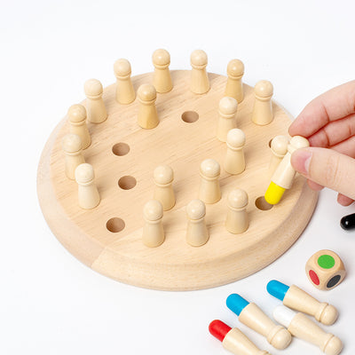 Jogo de memória de cores em madeira Montessori