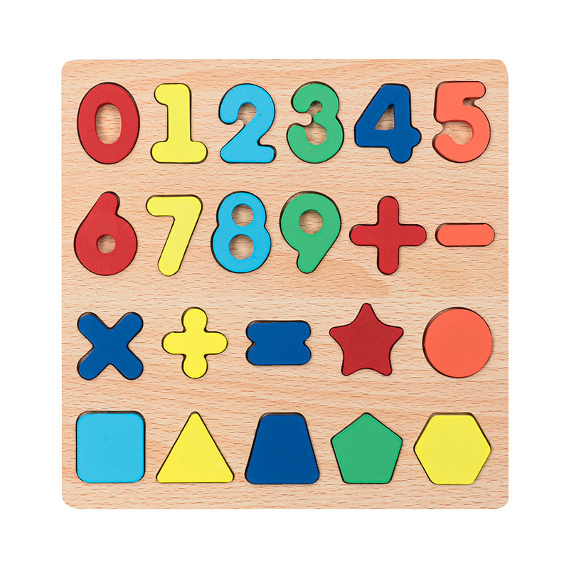 Wooden Alphabet & Number Peg Puzzle | Montessori Early Learning Board