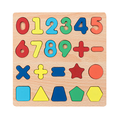 Wooden Alphabet & Number Peg Puzzle | Montessori Early Learning Board