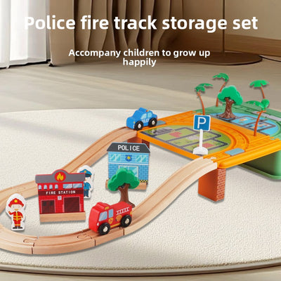 Set Little Heroes City Rescue: pista de policía y bomberos en haya premium