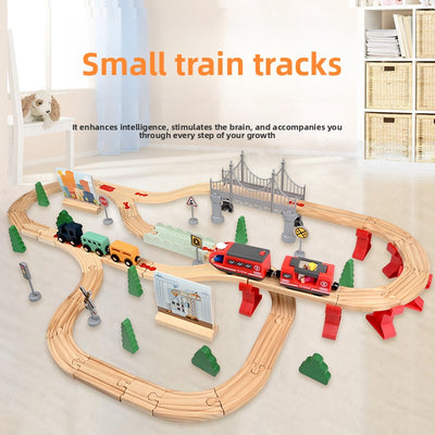 Circuit de train en bois avec train électrique | Jouet en bois pour enfants
