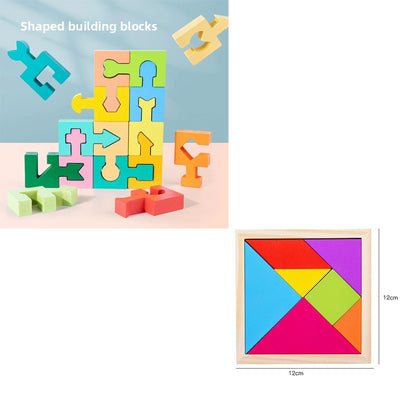 Fit & Form | Montessori-Steckpuzzle aus Holz mit ineinandergreifenden Formen