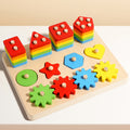 Geometrisch stapel- & matchbord | 5-in-1 Montessori vroeg leren