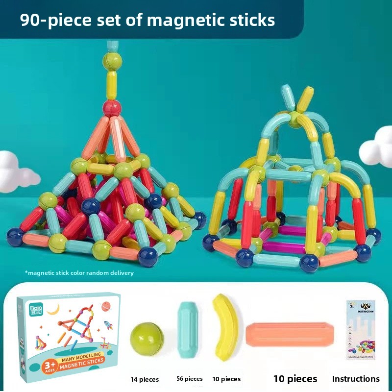 Magnetische staven & ballen bouwset | 3D STEM Montessori speelgoed voor peuters
