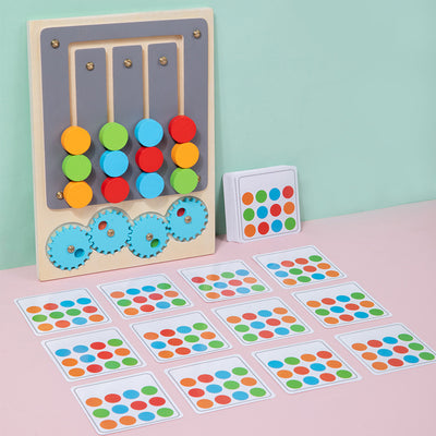 Puzzle ingranaggi e colori in legno | Gioco di logica Montessori interattivo