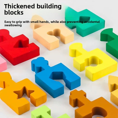 Fit & Form | Montessori-Steckpuzzle aus Holz mit ineinandergreifenden Formen