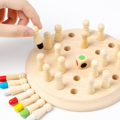 Jogo de memória de cores em madeira Montessori