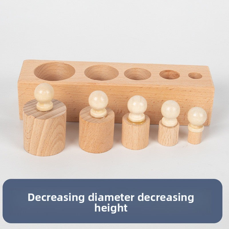 Premium Wooden Cylinder Socket Set | Hands-On Montessori Toddler Fine Motor & Spatial Learning Toy