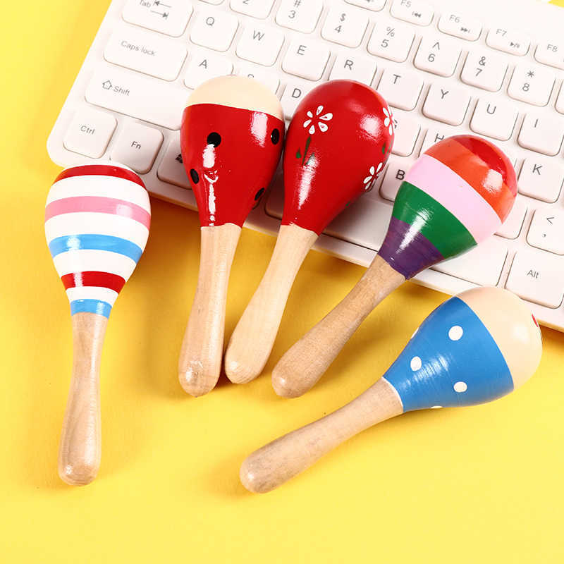 Montessori houten babyrammelaar & shaker | Handinstrument voor zintuiglijke ontwikkeling & ritmespel