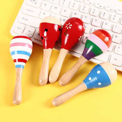 Roca e shaker Montessori em madeira para bebés | Instrumento de percussão de mão para o desenvolvimento sensorial e a brincadeira rítmica