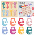 Montessori sleutel-en-slot puzzel – Premium houten bord voor fijne motoriek en vormen sorteren voor peuters