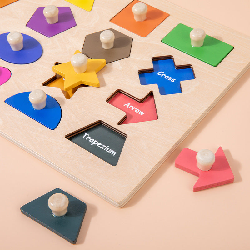 Premium Montessori magnetyczna tablica kształtów | Drewniane puzzle edukacyjne