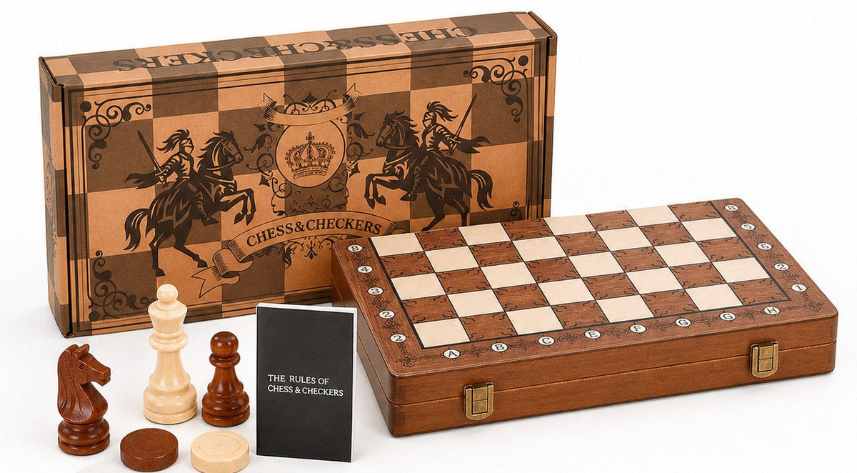Premium opvouwbaar magnetisch houten schaakspel | Klassiek strategiespel