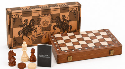 Premium faltbares magnetisches Holz-Schachset | Klassisches Strategiespiel