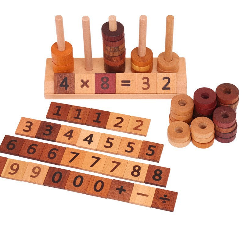 Montessori houten abacus & rekenbord: vroeg rekenleerspeelgoed