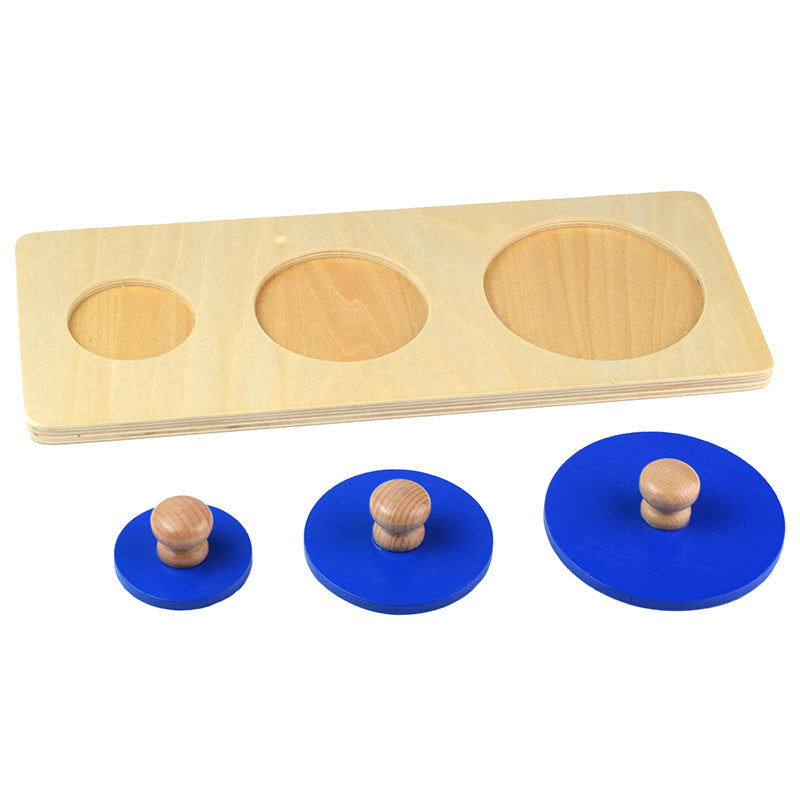 Premium Montessori Wooden Knob Puzzle | First Shapes & Colors