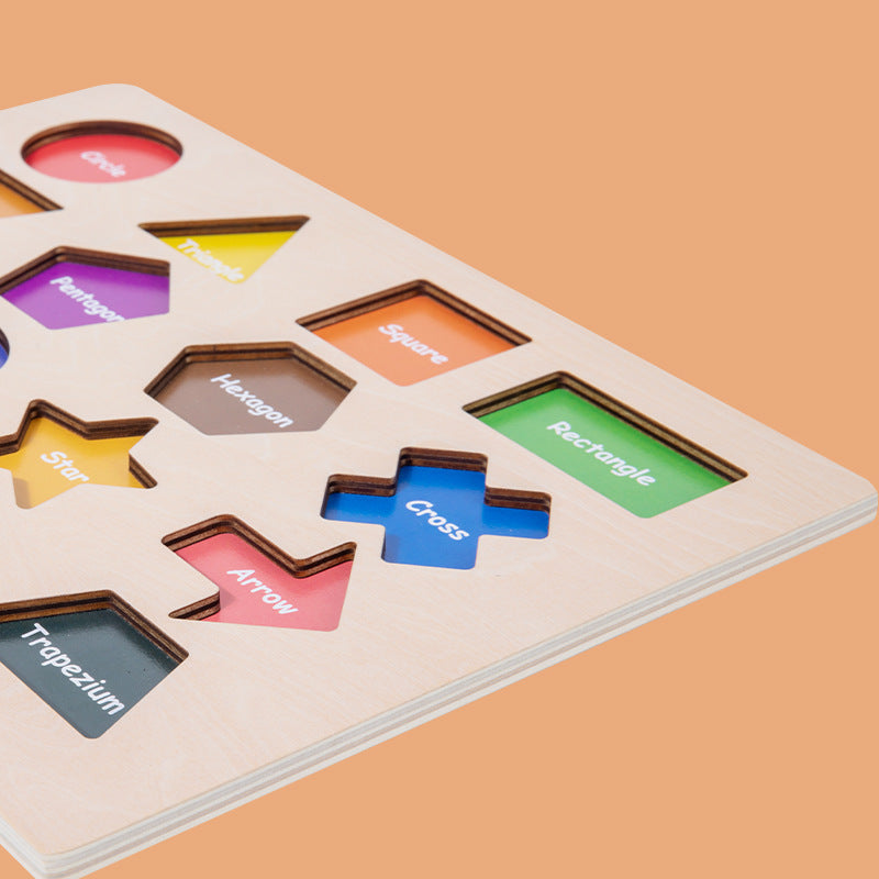 Premium Montessori magnetyczna tablica kształtów | Drewniane puzzle edukacyjne