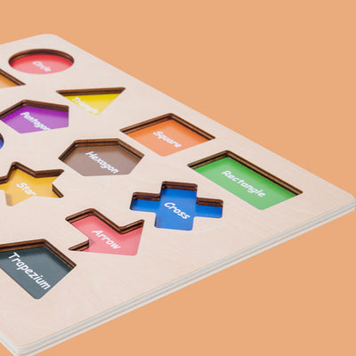Premium Montessori magnetyczna tablica kształtów | Drewniane puzzle edukacyjne