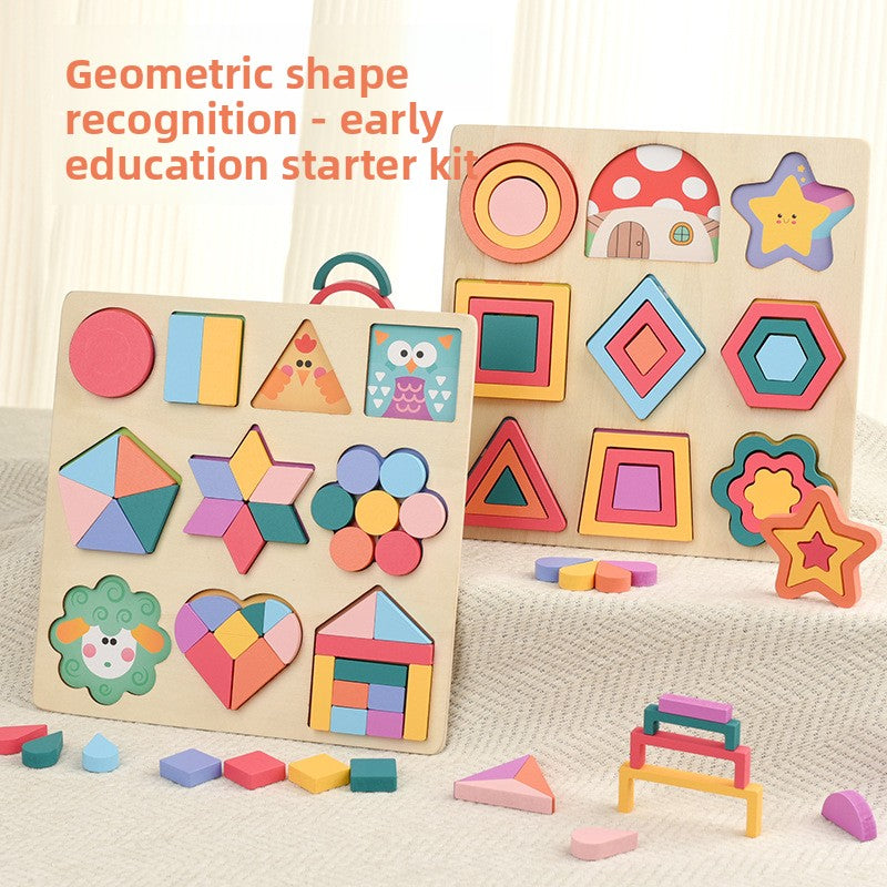 Geometryczne Puzzle Montessori | Edukacyjna Tablica Kształtów