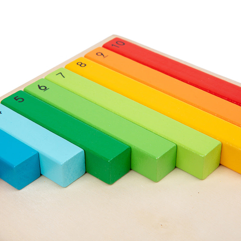 Montessori Wooden Math Blocks – close-up of number board