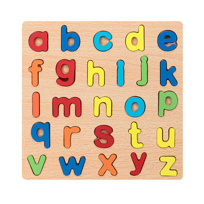 Wooden Alphabet & Number Peg Puzzle | Montessori Early Learning Board