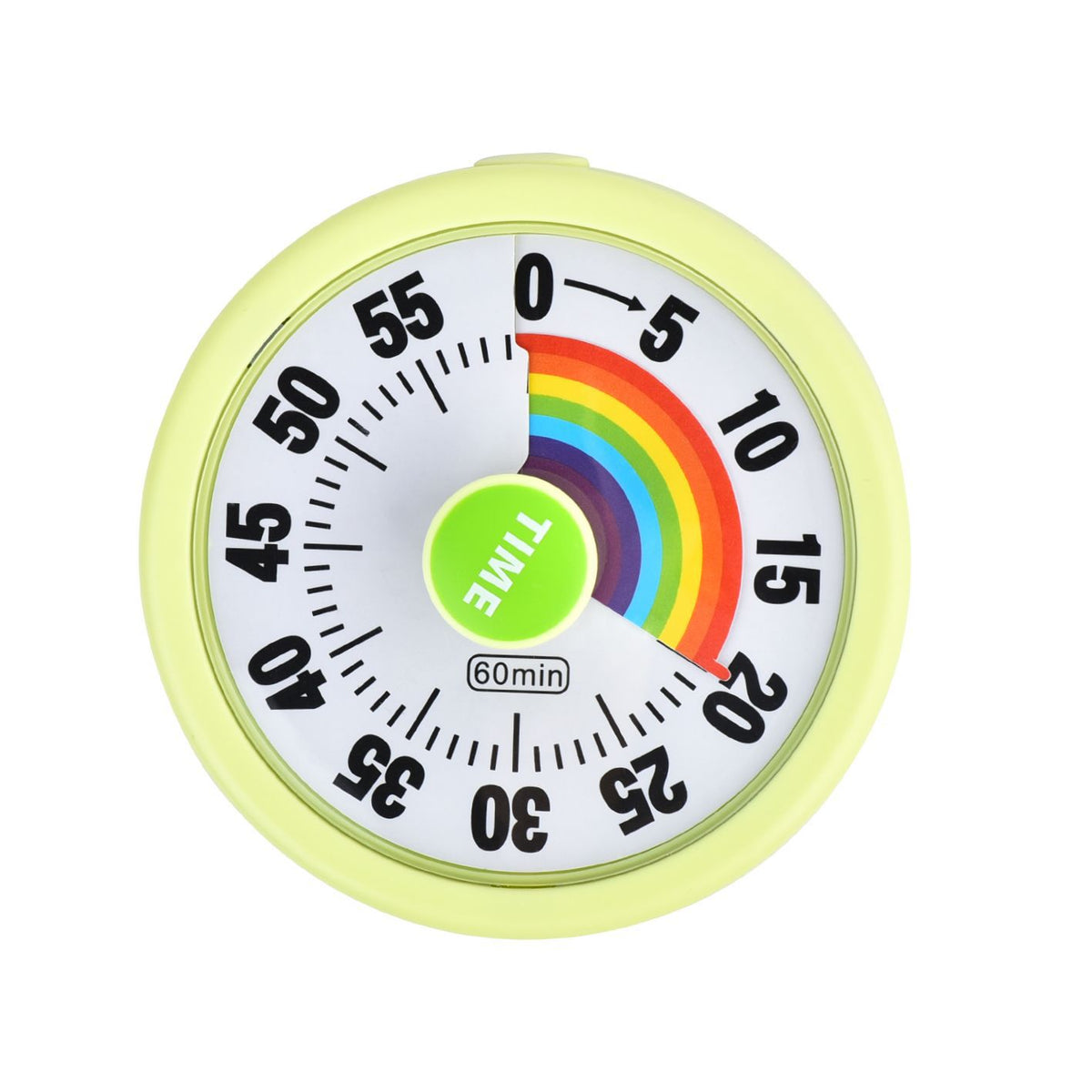 Rainbow Visual Timer – back view showing control dial