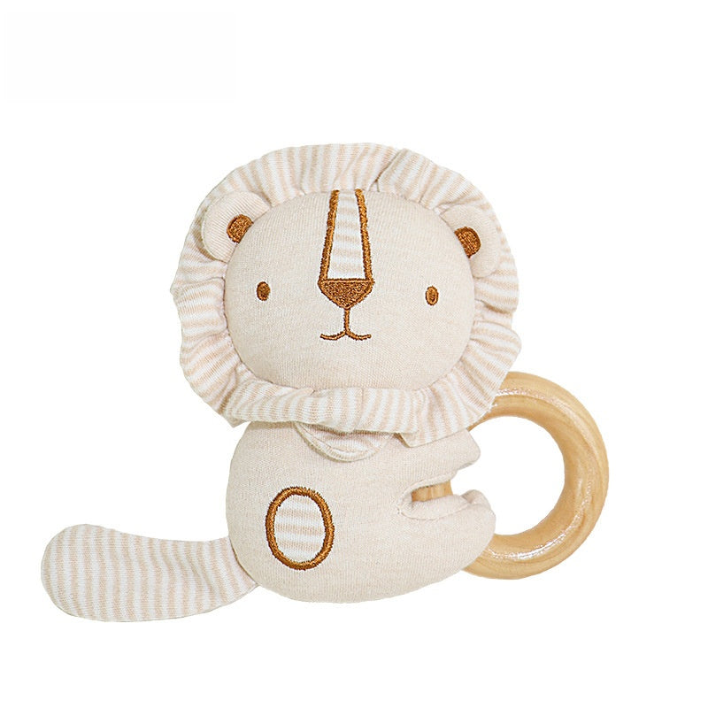 Organic Cotton Animal Teether Ring | Soft Baby Hand Rattle