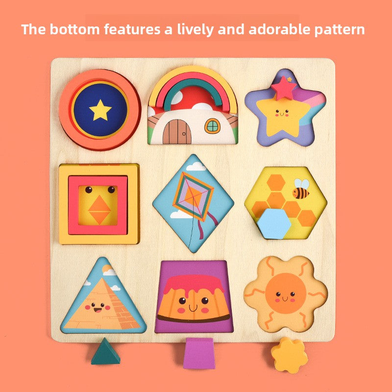 Geometryczne Puzzle Montessori | Edukacyjna Tablica Kształtów