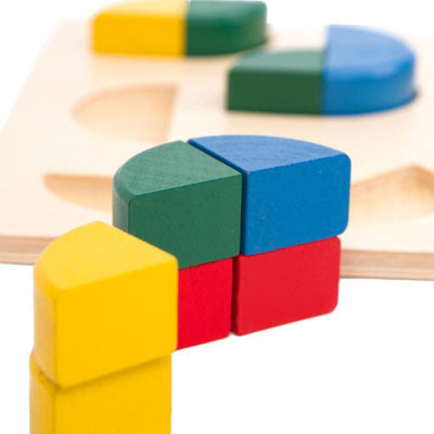 Puzzle Montessori in legno di frazioni e forme | Gioco di apprendimento per la matematica precoce e la motricità fine
