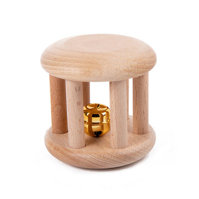 Set de sonajero y juguetes sensoriales Montessori de madera natural | Dentición segura y desarrollo auditivo