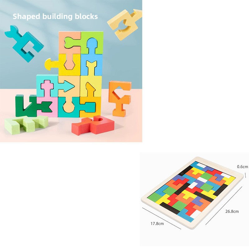 Fit & Form | Montessori Interlocking Wooden Shape Puzzle Blocks