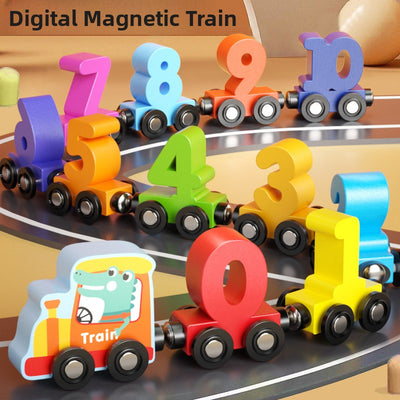 Tren de números magnético de madera | Juguete educativo para contar