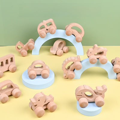 Holzautos für Babys zum Greifen und Spielen