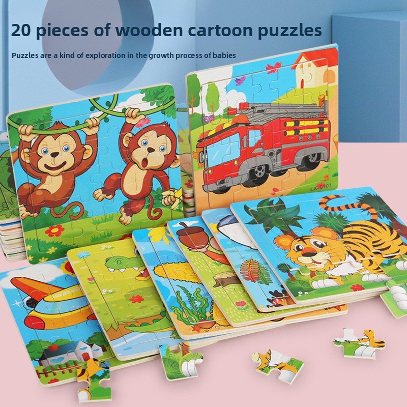 Wooden 20-Piece Shape Puzzle | First Jigsaw for Toddlers
