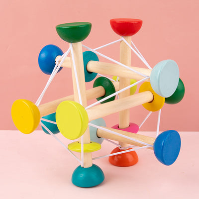 Wooden Elastic Grip Trainer | Montessori Color Recognition Toy