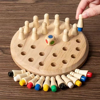 Jogo de memória de cores em madeira Montessori
