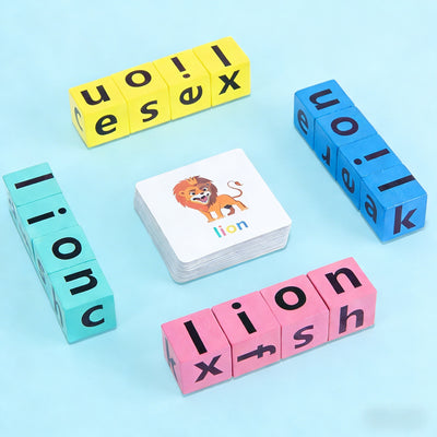 Wooden Letter Spelling Game | Montessori First Words Card Set