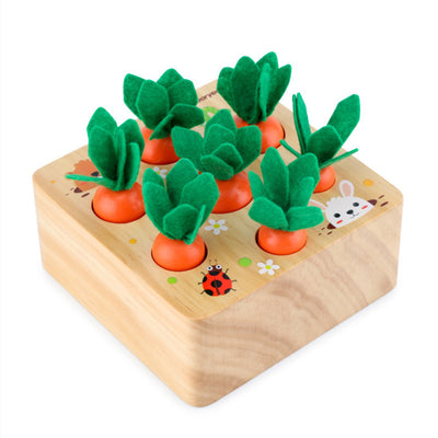 Premium houten wortel-trekspeelgoed | Interactief Montessori-leren voor peuters