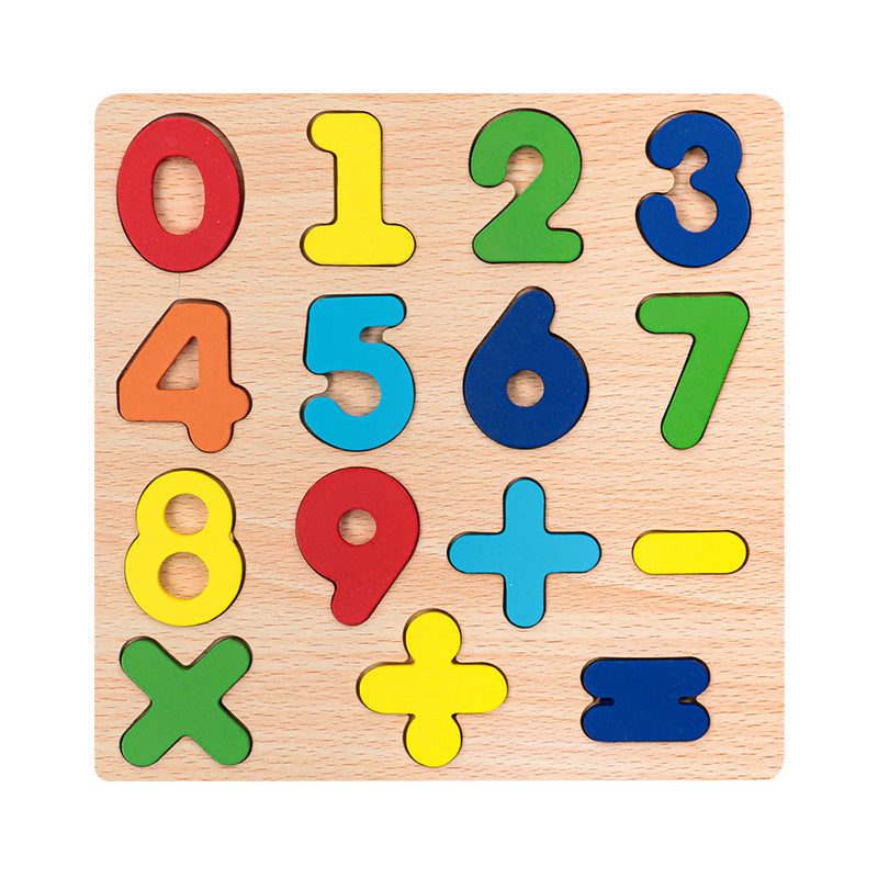 Wooden Alphabet & Number Peg Puzzle | Montessori Early Learning Board