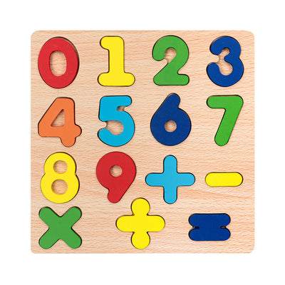 Wooden Alphabet & Number Peg Puzzle | Montessori Early Learning Board