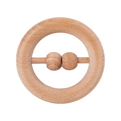 Set de sonajero y juguetes sensoriales Montessori de madera natural | Dentición segura y desarrollo auditivo